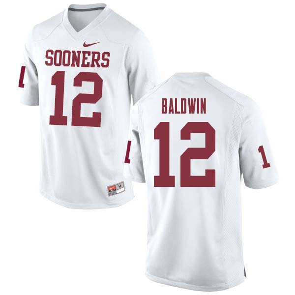 Oklahoma Sooners #12 Starrland Baldwin College Football Jerseys Sale-White